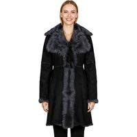 Infinity Leather Women's Genuine Toscana Sheep Suede Leather Trench Coat- Celeste in Dark Grey | Size: 12