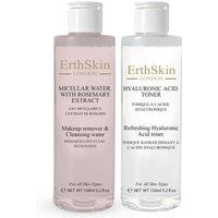 Erth Skin London Women's Refreshing Hyaluronic Acid Toner 150ml + Micellar Water with Rosemary Extract 150ml in White