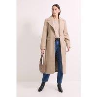Wallis Women's Principles by Single Button Twill Coat in Taupe | Size: 14
