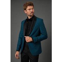 Burton Men's Teal Shawl Collar Slim Fit Tuxedo Jacket | Size: 38R