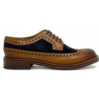 Chapman & Moore Men's Leather Suede Brogues Formal Oxford Dress Office Wedding Shoes in Tan | Size: 10