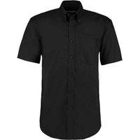 Kustom Kit Men's Oxford Short-Sleeved Formal Shirt in Black | Size: 23 inches