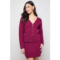 Oasis Women's Edge to Edge Button Down Cardigan in Wine | Size: Large