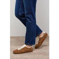 Oasis Women's Jenny Faux Suede Lace Up Trainers in Beige | Size: 4