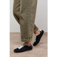 Oasis Women's Jenny Faux Suede Lace Up Trainers in Natural Black | Size: 4