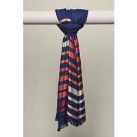 Moshulu Women's 'Ursa' Stripe Patterned Scarf in Indigo