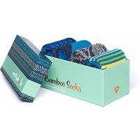 Moshulu Women's 'Tamara Sock Box' Colourful Bamboo Sock Box in Indigo