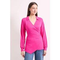 Principles Women's Wrap Front Jersey Shirt in Pink | Size: 10