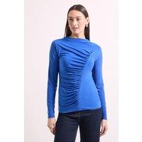 Principles Women's Curved Seam Ruched Top in Cobalt | Size: 14