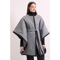 Wallis Women's Principles by Contrast Cape Coat in Dark Grey | Size: 14