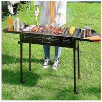 Living and Home Outdoor Portable Charcoal Barbecue Grill in Black