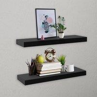 Berkfield Home Floating Wall Shelves 2 pcs Black 40x20x3.8 cm