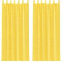 Berkfield Home Voile Curtains with Rod Pockets 2 pcs Yellow