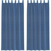 Berkfield Home Voile Curtains with Loops 2 pcs Royal Blue 140x225 cm