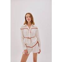 Labeca Women's Colette Linen Tie Shirt in Ecru | Size: Medium