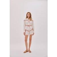 Labeca Women's Colette Linen Tie Shorts in Ecru | Size: Small