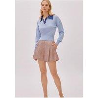 Labeca Women's Storm Linen-Blend Striped Shorts in Rose | Size: Medium