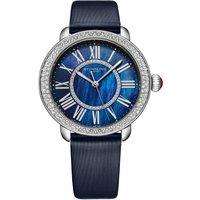 STHRLING Original Women's Aurelia 4068 40mm Quartz Watch - MOP Dial, Satin Leather Strap in Blue