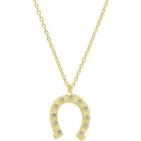 Spero London Women's Sterling Silver Horseshoe Equestrian Necklace in Gold
