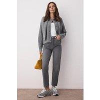 WOVCOR Women's High Waist Mom Jeans in Grey | Size: 16