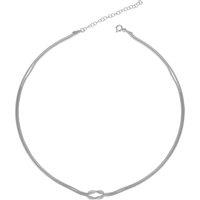 Spero London Women's Knot Chain Choker Necklace in Sterling Silver