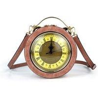 Fontanella Fashion Women's Clock Shaped Gothic Unique Design Handbag in Pink