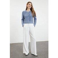 WOVCOR Women's Knit Cardigan With Pocket Detail in Blue | Size: Small