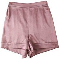 Soft Strokes Silk Women's Silk High Waist Shorts - Cocoa Purple in Mauve | Size: 4