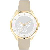 Furla Women's Metropolis Silver Dial 38 mm Calfskin Leather Watch in Beige