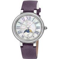 GV2 Genoa Diamond Moon Phase 37mm Women's Swiss Watch in Purple