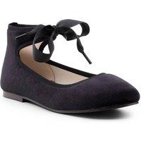 Roco Girl's Ariana - Black Velour Ballet Pumps | Size: Infant 9