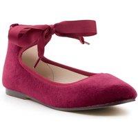 Roco Girl's Ariana - Burgundy Velour Ballet Pumps | Size: Infant 9