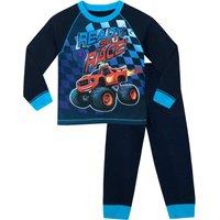 Blaze and the Monster Machines Boy's Ready Set Go Blaze Pyjamas in Navy | Size: 7-8 Years