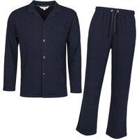 Heat Holders Men's Thermal Pyjama Set with Long Sleeve Top & Bottoms for Cold Nights in Navy | Size: Large