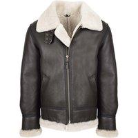 House of Leather Men's Mens Genuine Sheepskin Aviator Classic Pilot B3 Bomber Jacket Irvin in Brown | Size: Large