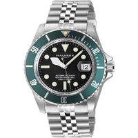 Haurex Italy Men's Eterno Automatic 42 mm Green Bezel Water Resistant to 200 Meters/20ATM Divers Watch in Silver