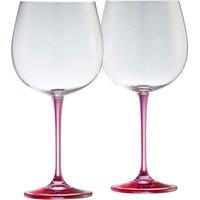 Galway Crystal 'Gin & Tonic' Pair Pink in Clear