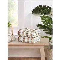 Rapport Home Santa Cruz Pure Cotton Striped Face, Hand, Bath Towel & Bath Sheet Set in Natural