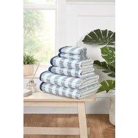 Rapport Home Santa Cruz 6 Piece Cotton Towels Bale Set Striped Soft & Absorbent in Blue