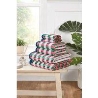 Rapport Home Santa Cruz 6 Piece Cotton Towels Bale Set Striped Soft & Absorbent in Red