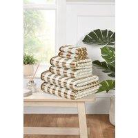 Rapport Home Santa Cruz 6 Piece Cotton Towels Bale Set Striped Soft & Absorbent in Natural