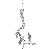 VFM e-Store Christmas Glitter Leaves Garland Decoration 150cm x 8cm Silver X 1 | Size: 150 cm x 8 cm