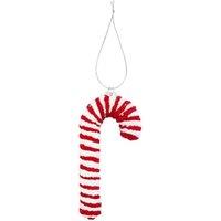 VFM e-Store Christmas Knitted Candy Cane Hanging Decoration 25cm x 8cm Red X 1 | Size: 25 cm x 8 cm