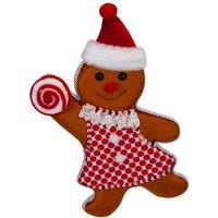 VFM e-Store Christmas Ginger Bread Woman Hanging Decoration 31cm x 20cm Red X 1 | Size: 31 cm x 20 cm