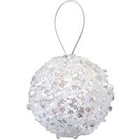VFM e-Store Christmas Hanging Ball Decoration 20cm x 11cm Silver X 1 | Size: 20 cm x 11 cm