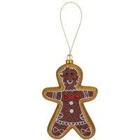 VFM e-Store Christmas Gingerbread Man Hanging Decoration 16cm x 11cm Brown X 1 | Size: 16 cm x 11 cm