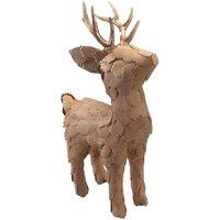VFM e-Store Christmas Standing Deer Decoration 34cm x 8cm Gold X 1 | Size: 34 cm x 8 cm