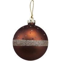 VFM e-Store Christmas Hanging Glass Bauble Decoration 10cm x 8cm Copper X 1 | Size: 10 cm x 8 cm