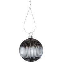 VFM e-Store Christmas Hanging Glass Bauble Decoration 12cm x 10cm Silver X 1 | Size: 12 cm x 10 cm