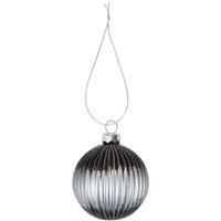 VFM e-Store Christmas Hanging Glass Bauble Decoration 10cm x 9cm Silver X 1 | Size: 10 cm x 9 cm